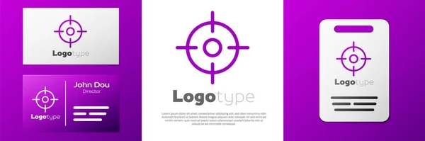 Logotyp Target Sport Ikon Isolerad Vit Bakgrund Rengör Mål Med — Stock vektor