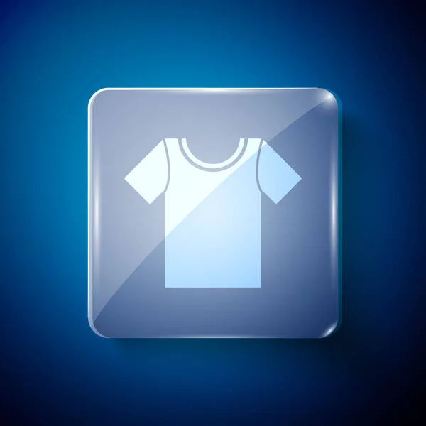 티셔츠 아이콘은 파란색 배경에 분리되어 있습니다 사기적 — 스톡 벡터