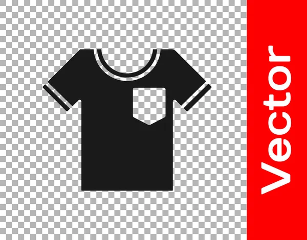 Ícone Camiseta Preto Isolado Fundo Transparente Ilustração Vetorial — Vetor de Stock