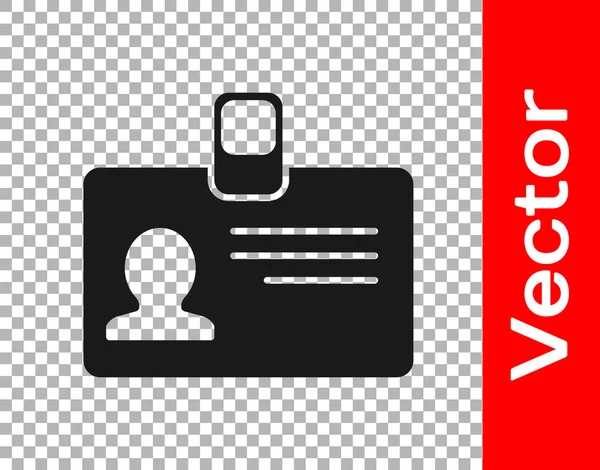 Ícone Crachá Identificação Preta Isolado Fundo Transparente Pode Ser Usado — Vetor de Stock
