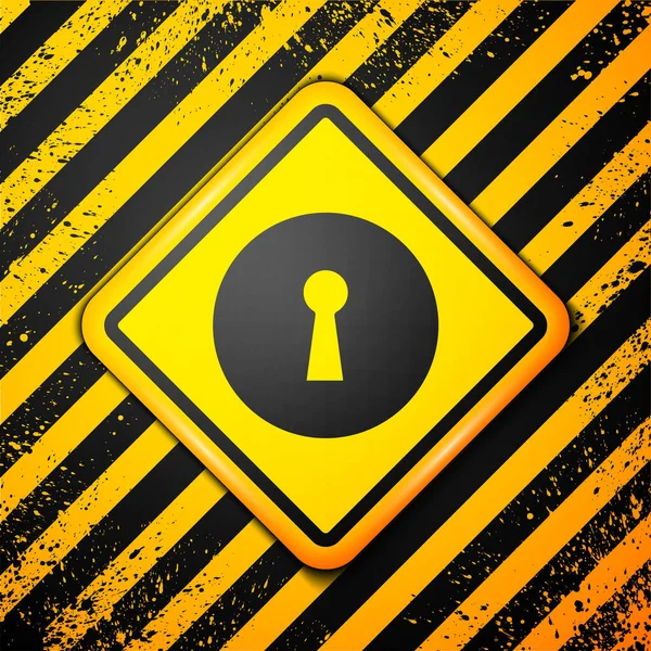 Ikona Černé Dírky Izolovaná Žlutém Pozadí Klíč Řešení Úspěchu Klíčová — Stockový vektor