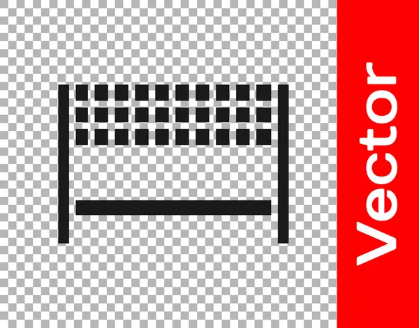 Svart Band Mållinjen Ikon Isolerad Transparent Bakgrund Symbol För Mållinjen — Stock vektor