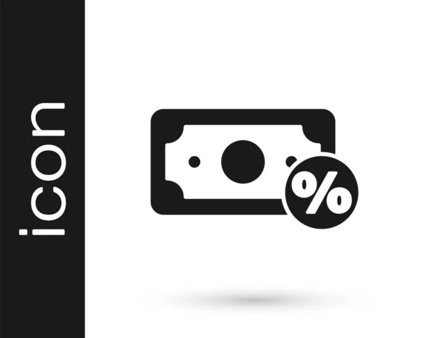 Иконка Grey Money Percent Выделена Белом Фоне Знак Лояльности Бумажника — стоковый вектор