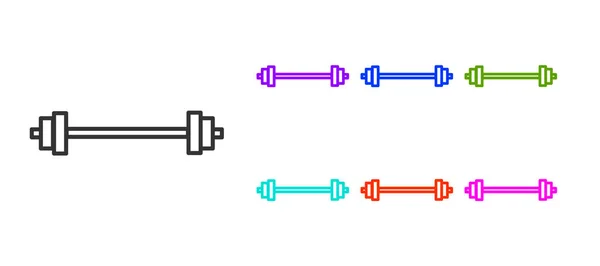 Línea Negra Icono Barra Aislada Sobre Fondo Blanco Icono Levantamiento — Vector de stock