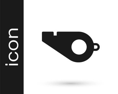 Gri Düdük simgesi beyaz arkaplanda izole edildi. Hakem sembolü. Spor ve spor burcu. Vektör İllüstrasyonu.