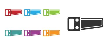 Siyah El beyaz arka planda izole edilmiş bir simge gördü. Simgeleri renklendirin. Vektör İllüstrasyonu.