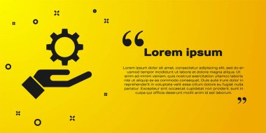 El simgesindeki Siyah Ayarlar sarı arkaplanda izole edilmiş. Vektör İllüstrasyonu.