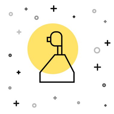 Siyah çizgi vites değiştiren simgesi beyaz arkaplanda izole edildi. İletişim simgesi. Rastgele dinamik şekiller. Vektör İllüstrasyonu.