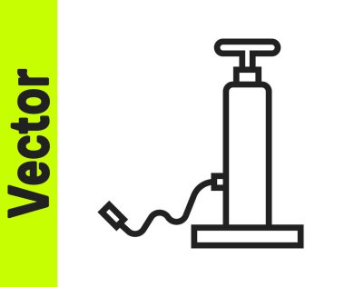 Siyah çizgi araba hava pompası ikonu beyaz arka planda izole edildi. Vektör İllüstrasyonu.