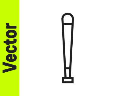Siyah çizgi beyzbol sopası simgesi beyaz arkaplanda izole edilmiş. Spor malzemeleri. Vektör İllüstrasyonu.