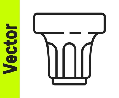 Beyaz zemin üzerinde su ikonu olan siyah çizgi camlar. Soda bardağı. Vektör İllüstrasyonu.