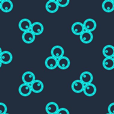 Yeşil çizgi ahşap fıçı ikonu mavi arka planda izole edilmiş pürüzsüz desen. Alkol fıçısı, içki kabı, bira için tahta fıçı, viski, şarap. Vektör İllüstrasyonu.