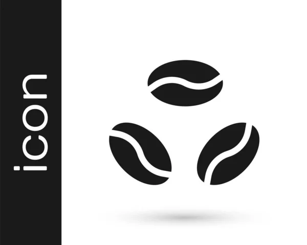 Γκρι Καφέ Φασόλια Εικονίδιο Απομονώνονται Λευκό Φόντο Εικονογράφηση Διανύσματος — Διανυσματικό Αρχείο