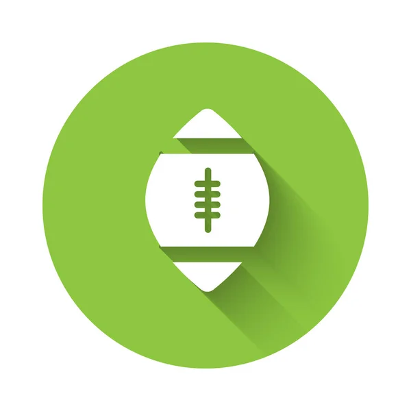 Weiße American Football Ikone Mit Langem Schatten Rugby Ball Ikone — Stockvektor