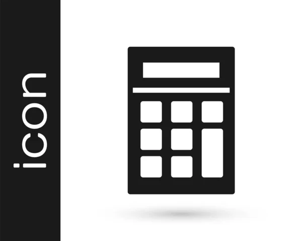 Иконка Серый Калькулятор Изолирована Белом Фоне Символ Бухгалтерии Математические Расчеты — стоковый вектор