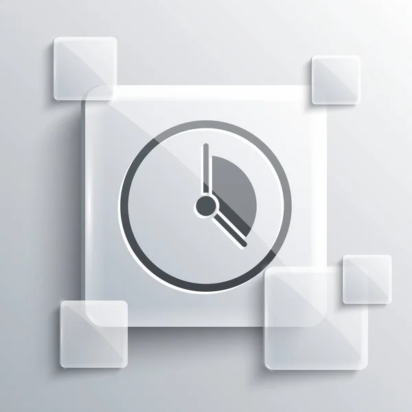 Grey Time Management Icoon Geïsoleerd Grijze Achtergrond Klokkenbord Productiviteitssymbool Vierkante — Stockvector