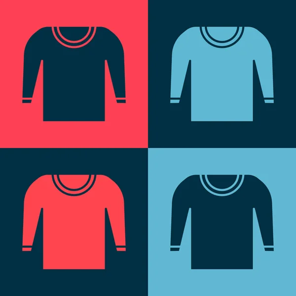 Pop Art Pullover Symbol Isoliert Auf Farbigem Hintergrund Pullover Symbol — Stockvektor