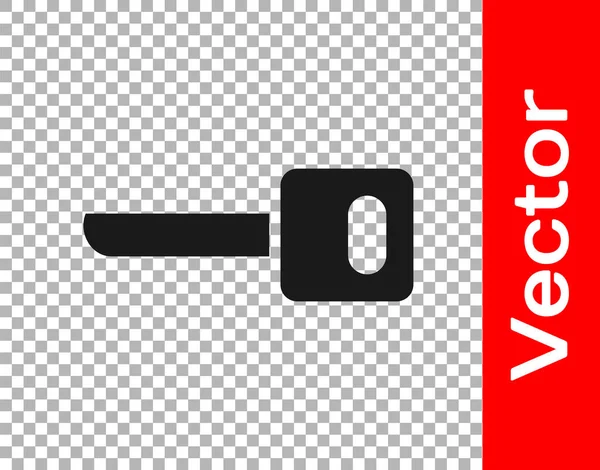 Black Key Symbol Isoliert Auf Transparentem Hintergrund Vektorillustration — Stockvektor