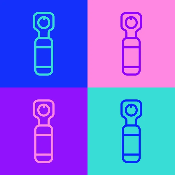 Pop Art Line Bottle Opener Icon Isolated Color Background Vector — Stock Vector