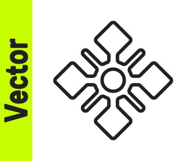 Beyaz arkaplanda siyah çizgi Kar Tanesi simgesi izole edildi. Vektör.