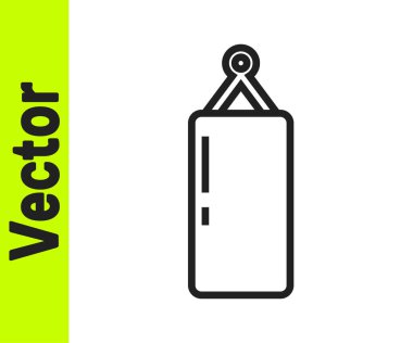 Siyah çizgi Kum Torbası simgesi beyaz arkaplanda izole edildi. Vektör.