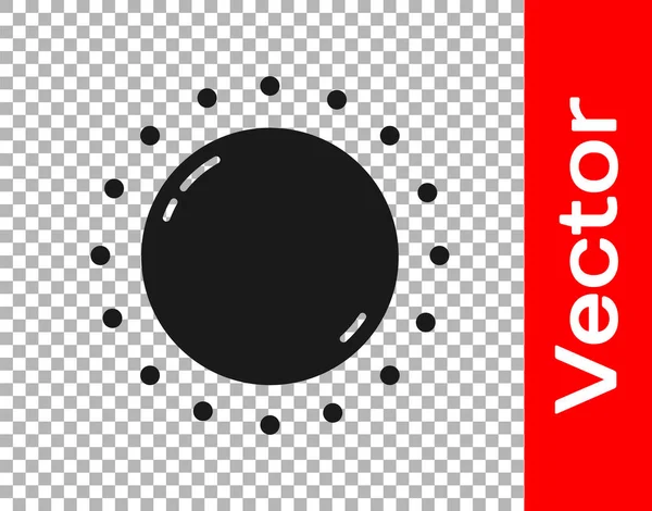 Black Sun Symbol Isoliert Auf Transparentem Hintergrund Vektor — Stockvektor