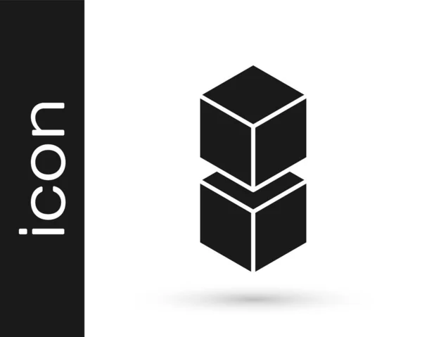 Ikona Technologii Black Blockchain Białym Tle Dane Kryptowaluta Abstrakcyjny Geometryczny — Wektor stockowy