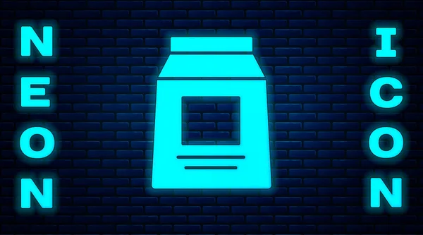 Gloeiende Neon Sport Voeding Bodybuilding Proteïne Power Drink Voedsel Pictogram — Stockvector