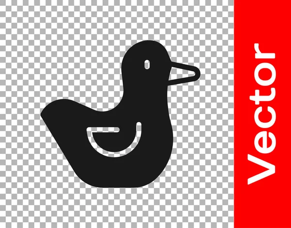 Black Rubber Duck Symbol Isoliert Auf Transparentem Hintergrund Vektor — Stockvektor