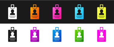 Kimlik tanımlama simgesini siyah beyaz arkaplanda izole et. Sunum için, şirketin kimliği için, reklam için kullanılabilir. Vektör.