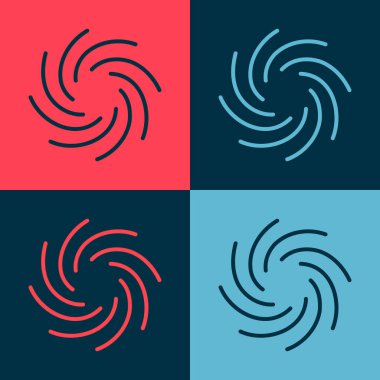 Pop Art Tornado simgesi renk arkaplanında izole edildi. Kasırga, kasırga, fırtına bacası, kasırga ya da hortum ikonu. Vektör.