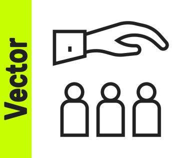 Beyaz arka planda çalışan simgesi olan siyah çizgi patronu. Vektör.