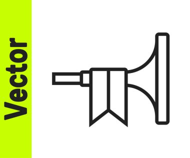 Siyah çizgi müzik aleti trompet ikonu beyaz arka planda izole edildi. Vektör.