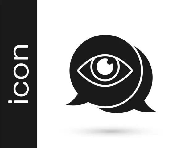 Icono Exploración Ojo Negro Aislado Sobre Fondo Blanco Ojo Escáner — Vector de stock