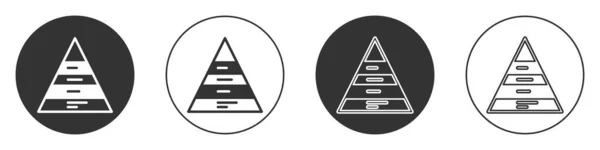 Black Business Pyramidendiagramm Infografik Symbol Isoliert Auf Weißem Hintergrund Pyramidenstufen — Stockvektor