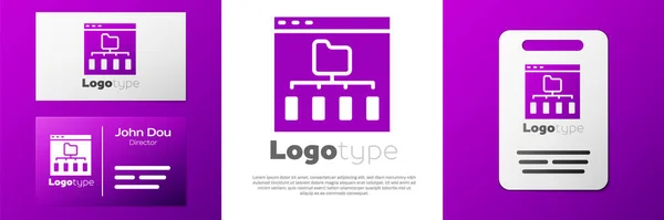 Logotype Icône Des Fichiers Navigateur Isolé Sur Fond Blanc Modèle — Image vectorielle