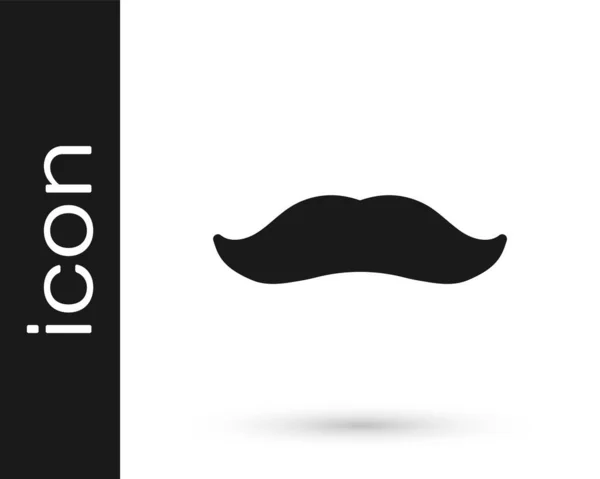 Μαύρο Εικονίδιο Mustache Απομονωμένο Λευκό Φόντο Σύμβολο Κουρείου Μαλλί Προσώπου — Διανυσματικό Αρχείο