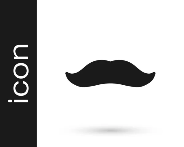 Icono Bigote Negro Aislado Sobre Fondo Blanco Símbolo Barbería Estilo — Vector de stock