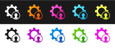 Baş avlama simgesini siyah beyaz arkaplanda izole et. İş hedefi ya da İstihdam tabelası. İş için insan kaynakları ve adam toplama. Vektör.