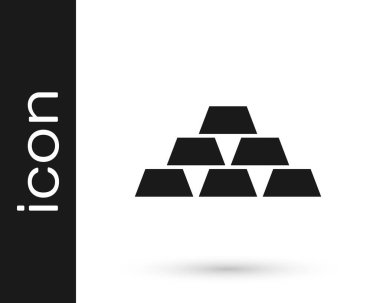 Beyaz arkaplanda siyah altın çubuk simgesi izole edildi. Bankacılık işi konsepti. Vektör.