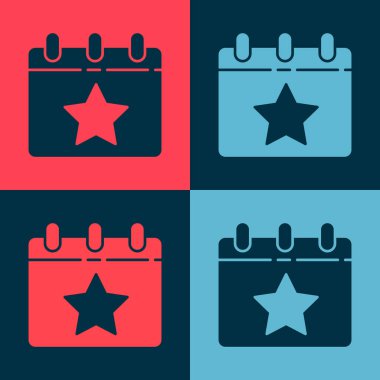 4 Temmuz tarihli Pop Art Day takvimi renk arkaplanında izole edildi. ABD Bağımsızlık Günü. 4 Temmuz. Vektör.