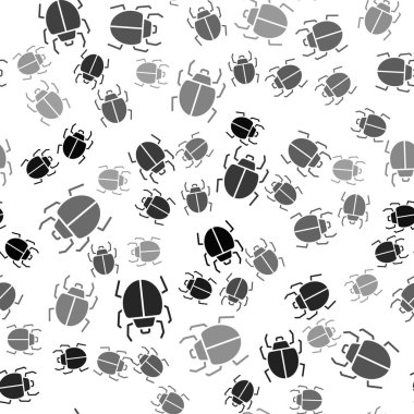 Siyah Mite simgesi beyaz arkaplanda izole edilmiş pürüzsüz desen. Vektör.