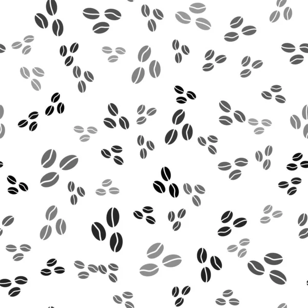 Black Coffee Beans Icon Isolated Seamless Pattern White Background Vector — Stock Vector