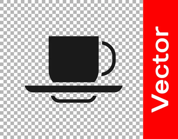 Schwarze Kaffeetasse Symbol Isoliert Auf Transparentem Hintergrund Teetasse Vorhanden Heißes — Stockvektor