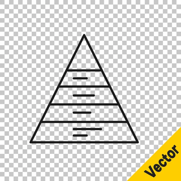 Línea Negra Icono Infografías Gráficos Piramidales Empresariales Aislado Sobre Fondo — Vector de stock