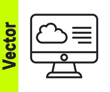 Siyah çizgi hava tahmini simgesi beyaz arkaplanda izole edildi. Vektör.