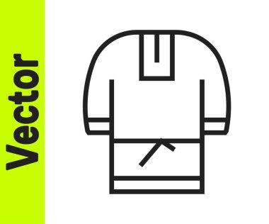 Siyah çizgi Kosovorotka, beyaz arka planda izole edilmiş geleneksel bir Rus gömlek ikonu. Geleneksel ulusal kıyafetler. Vektör.