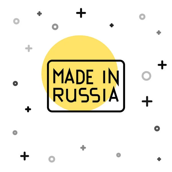 Μαύρη Γραμμή Made Russia Εικόνα Απομονωμένη Λευκό Φόντο Τυχαία Δυναμικά — Διανυσματικό Αρχείο