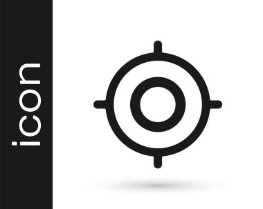 Gri Hedef spor ikonu beyaz arka planda izole edildi. Atış mesafesi ya da atış mesafesi için sayıları olan temiz bir hedef. Vektör İllüstrasyonu.