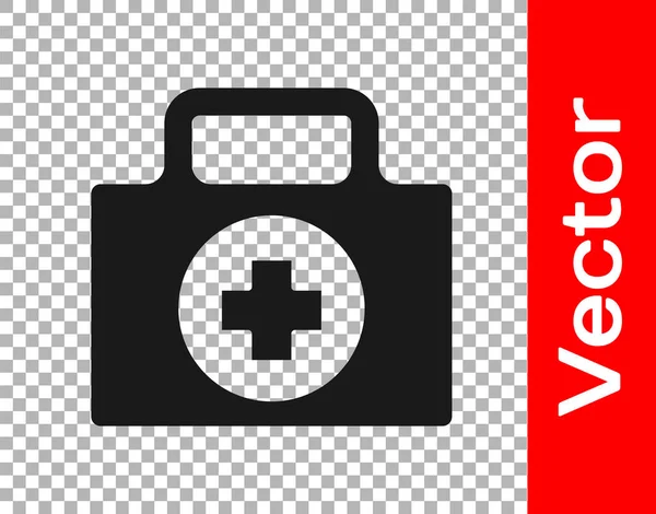 Schwarzes Verbandskasten Symbol Isoliert Auf Transparentem Hintergrund Medizinische Box Mit — Stockvektor